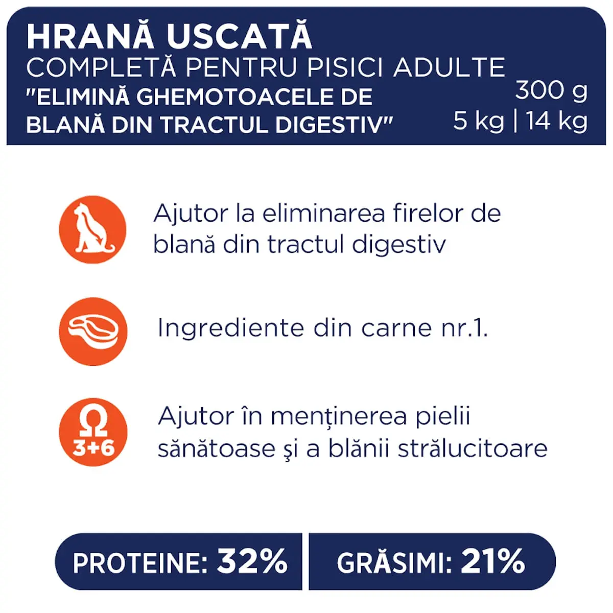 CLUB 4 PAWS Premium Hairball, Pui, hrana uscata pisici, limitarea ghemurilor de blana CLUB 4 PAWS Premium Hairball Control, Pui, hrana uscata pisici, limitarea ghemurilor de blana, 300g - Image 6