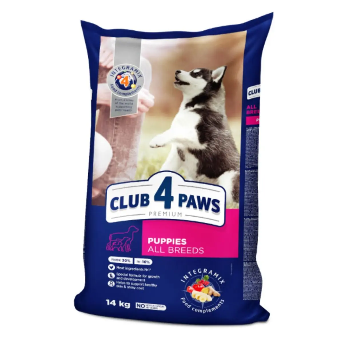 CLUB 4 PAWS Premium Puppy, Pui, hrana uscata caini junior CLUB 4 PAWS Premium Puppies All Breeds, XS-XL, Pui, hrana uscata caini junior, 14kg