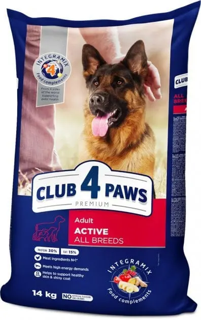 CLUB 4 PAWS Premium Active, Pui, hrana uscata caini, activitate intensa CLUB 4 PAWS Premium Active, XS-XL, Pui, hrana uscata caini, activitate intensa, 14kg - Image 6