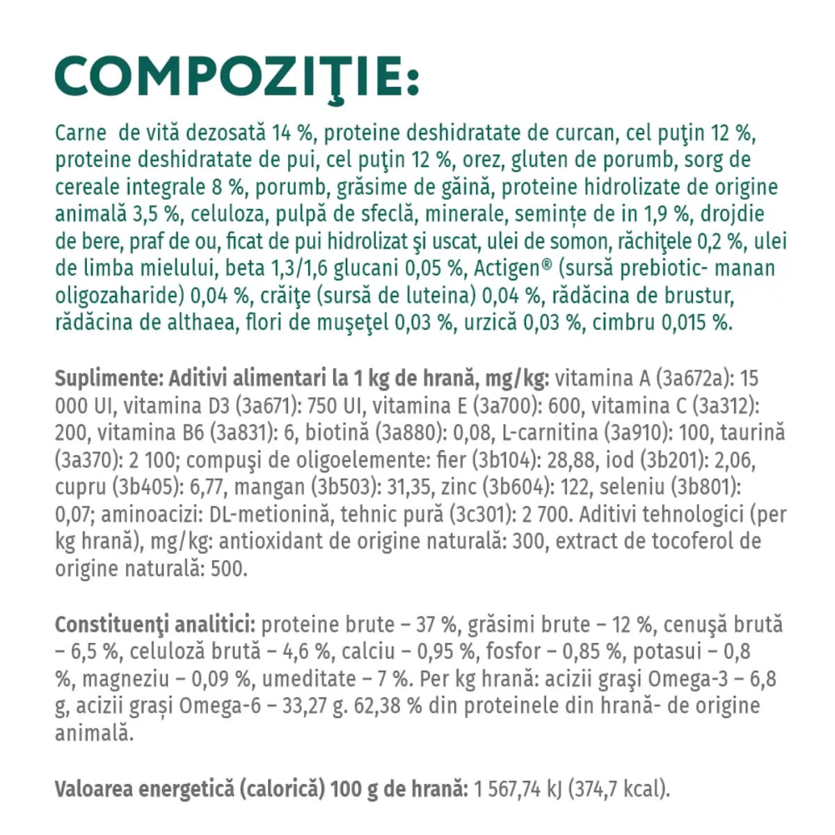 OPTIMEAL Sterilised, Vita cu Sorg, hrana uscata pisici sterilizate OPTIMEAL Sterilised, Vita, hrana uscata pisici sterilizate, 700g - Image 4