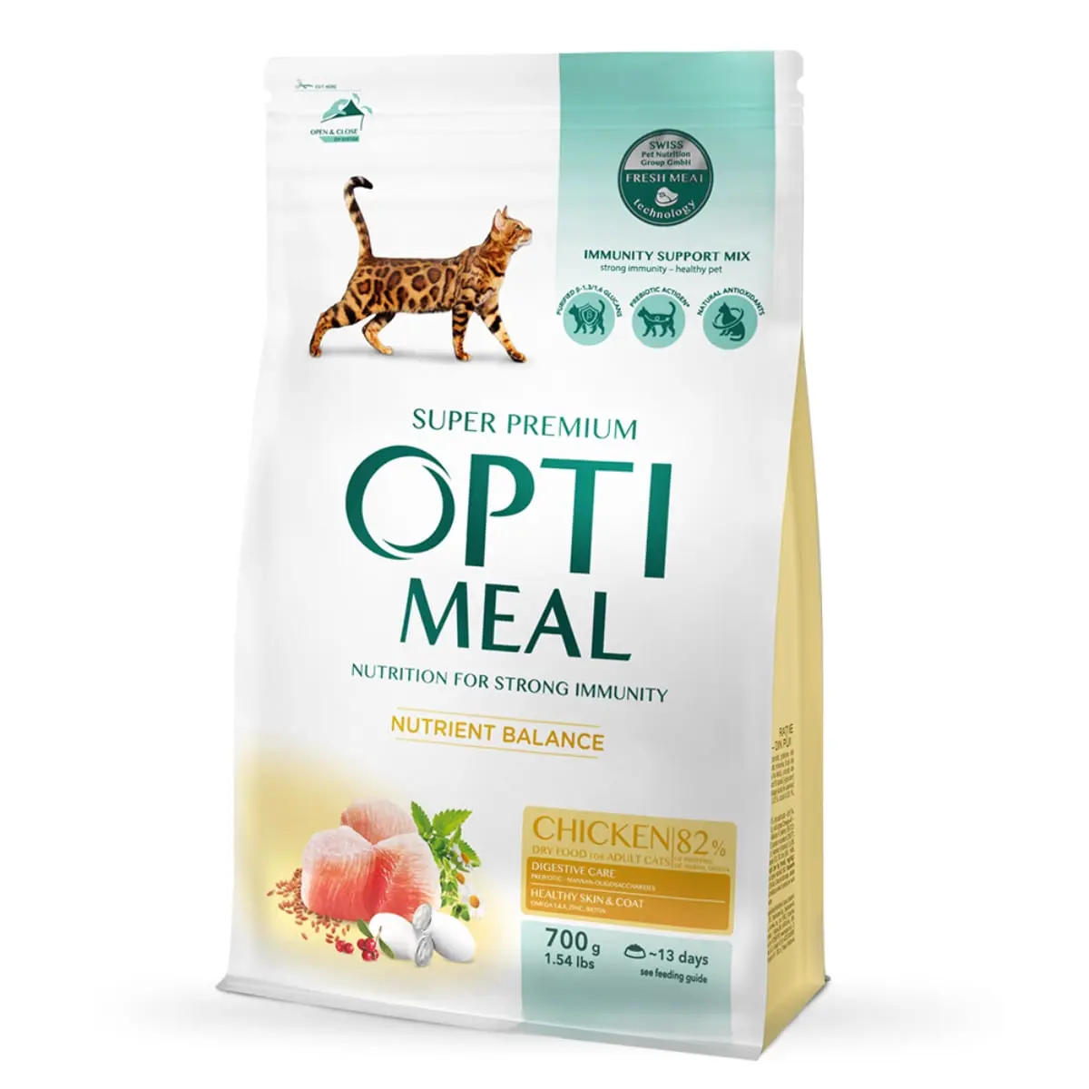 OPTIMEAL, Pui, hrana uscata pisici, 700g