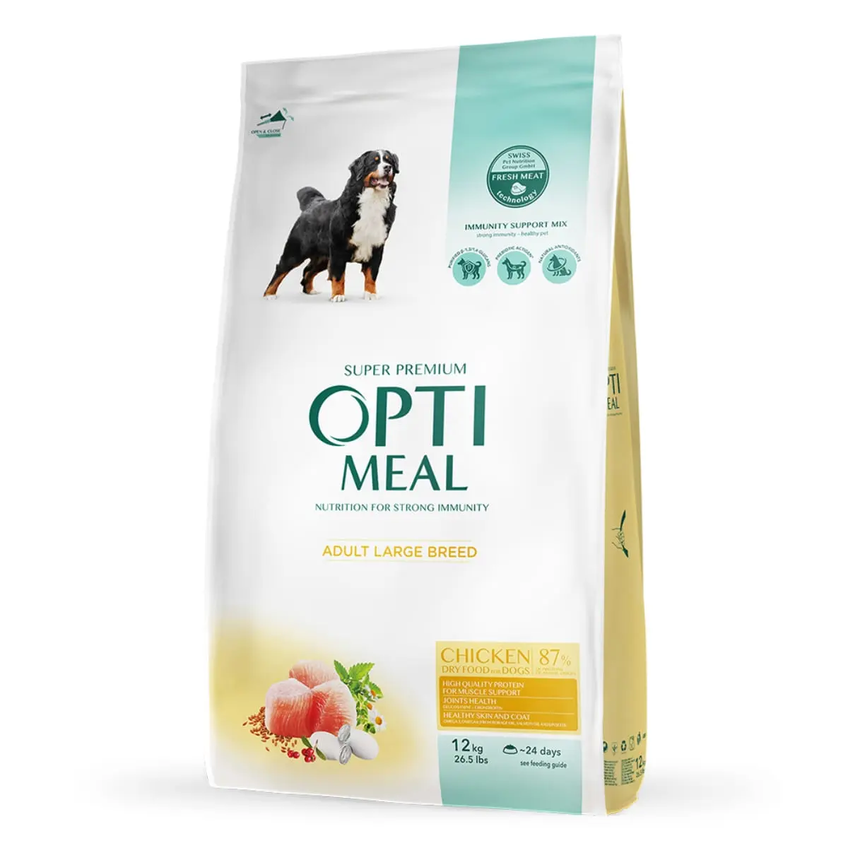 OPTIMEAL Adult L-XL, Pui, hrana uscata caini OPTIMEAL Adult, L-XL, Pui, hrana uscata caini, 12kg