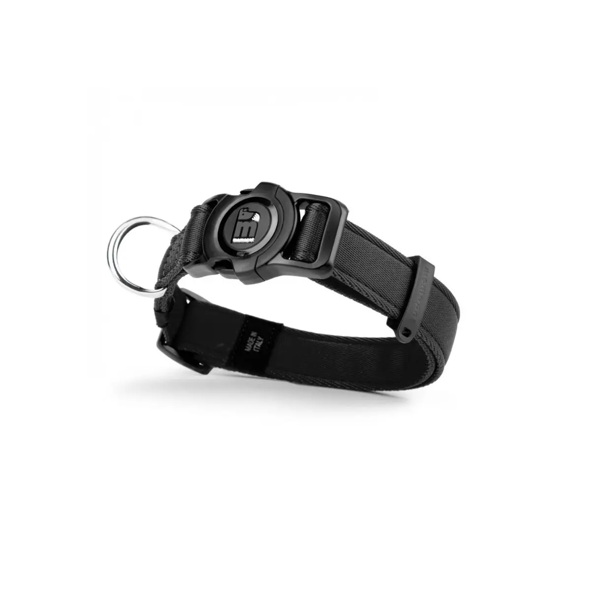 MYFAMILY Memopet, zgarda ajustabila cu NFC caini, textil, 44-68cm, negru