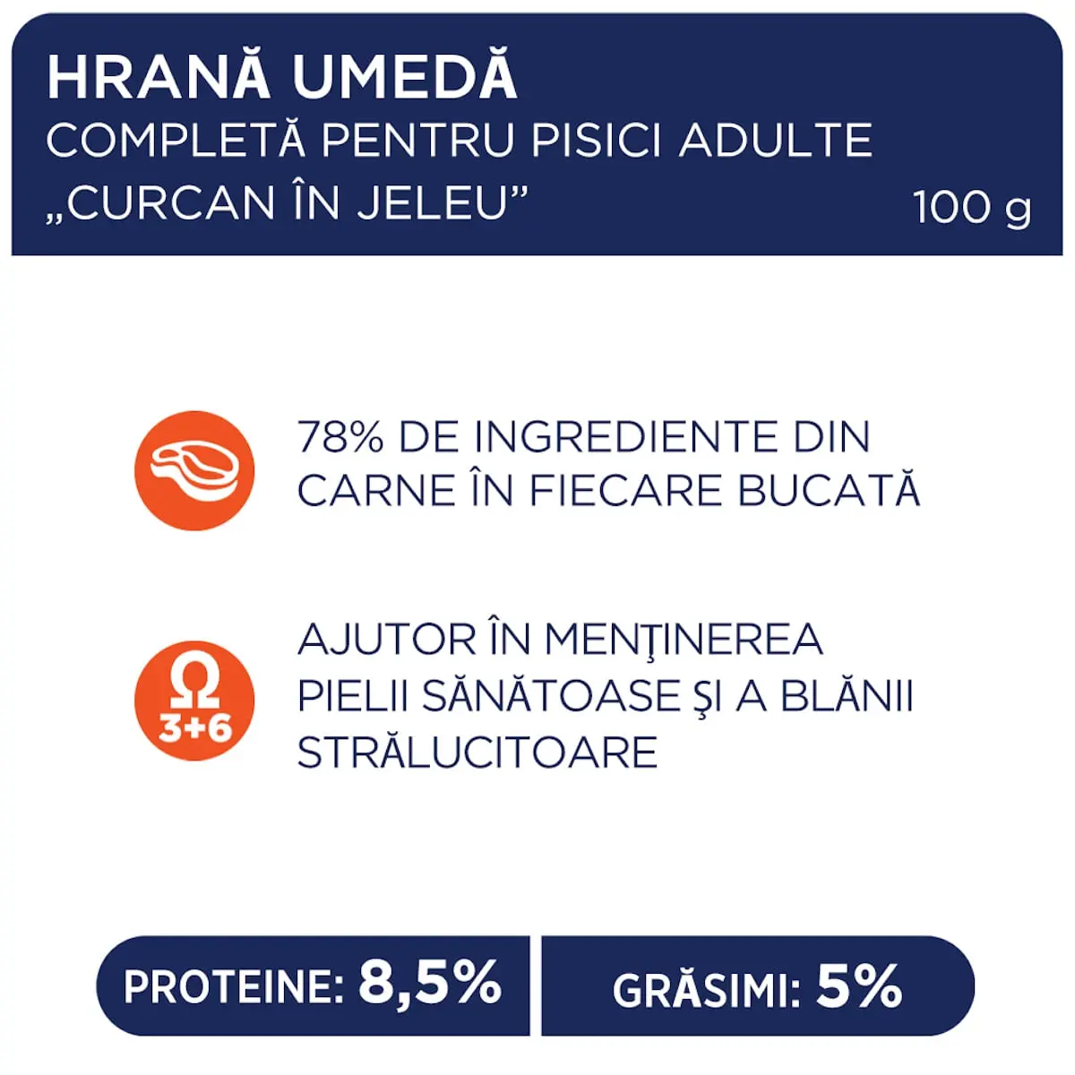 CLUB 4 PAWS Premium, Curcan, hrana umeda pisici, (in aspic) CLUB 4 PAWS Premium, Curcan, plic hrana umeda pisici, (in aspic), 80g - Image 2