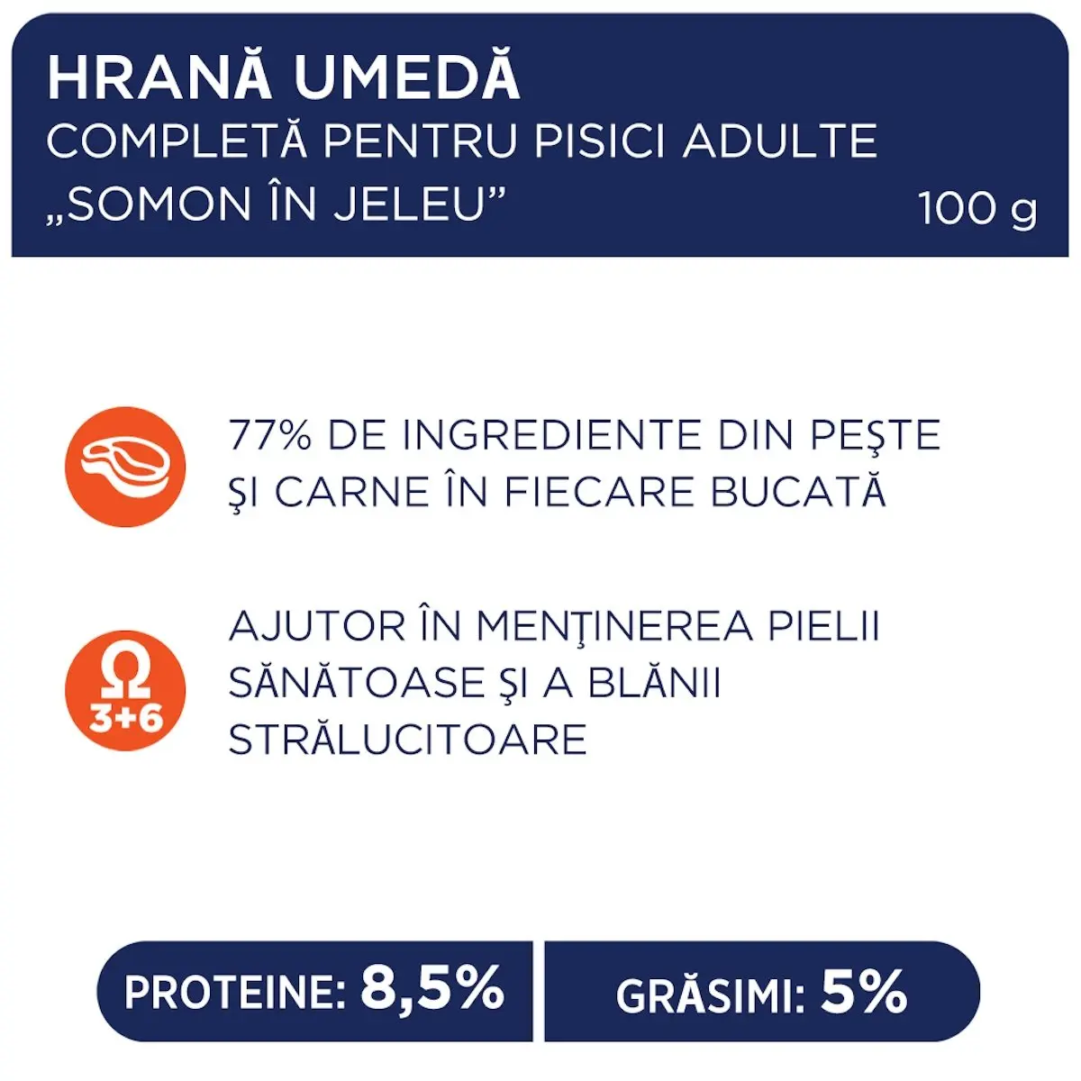 CLUB 4 PAWS Premium, Somon, hrana umeda pisici, (in aspic) CLUB 4 PAWS Premium, Somon, plic hrana umeda pisici, (in aspic), 100g - Image 2