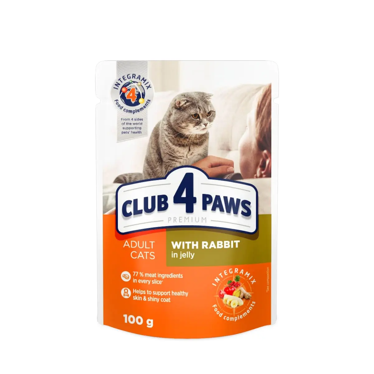 CLUB 4 PAWS Premium, Iepure, hrana umeda pisici, (in aspic) CLUB 4 PAWS Premium, Iepure, plic hrana umeda pisici, (in aspic), 100g - Image 4