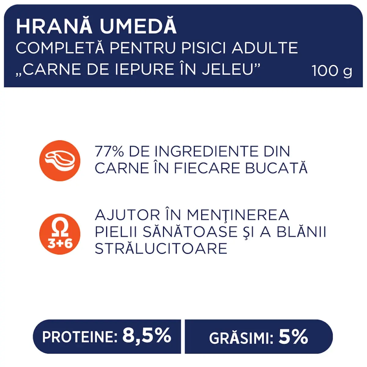CLUB 4 PAWS Premium, Iepure, hrana umeda pisici, (in aspic) CLUB 4 PAWS Premium, Iepure, plic hrana umeda pisici, (in aspic), 100g - Image 5