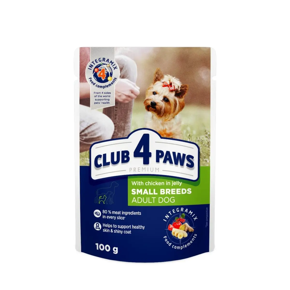 CLUB 4 PAWS Premium, Pui, hrana umeda caini, (in aspic) CLUB 4 PAWS Premium, XS-XL, Pui, plic hrana umeda caini, (in aspic), 100g