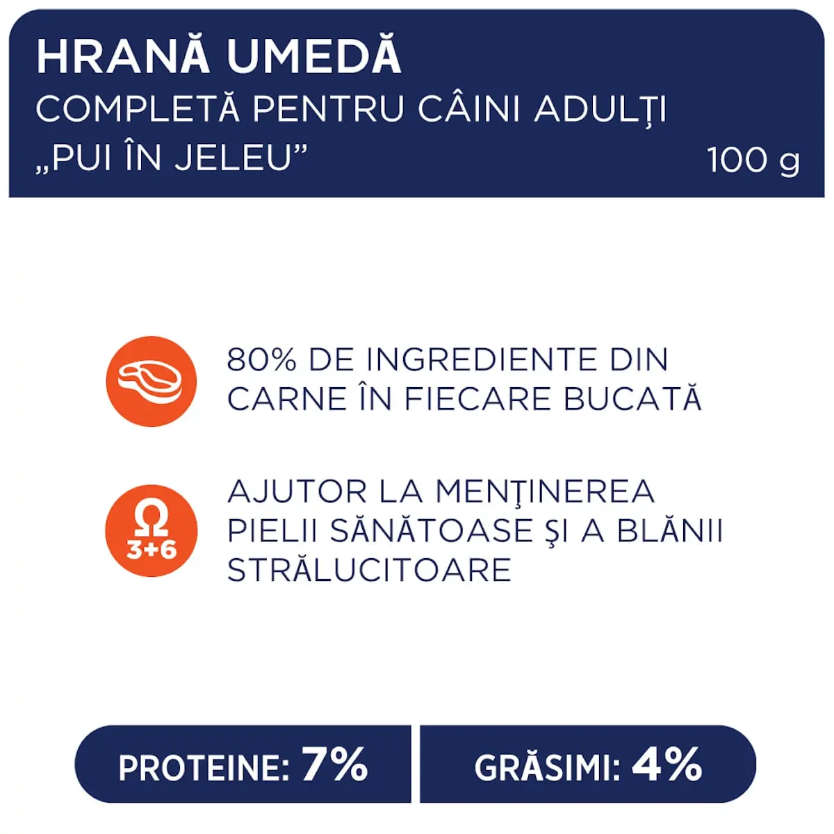 CLUB 4 PAWS Premium, Pui, hrana umeda caini, (in aspic) CLUB 4 PAWS Premium, XS-XL, Pui, plic hrana umeda caini, (in aspic), 100g - Image 4
