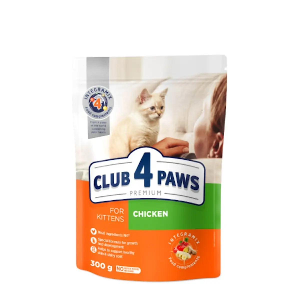 CLUB 4 PAWS Premium Kitten, Pui, hrana uscata pisici junior, 300g