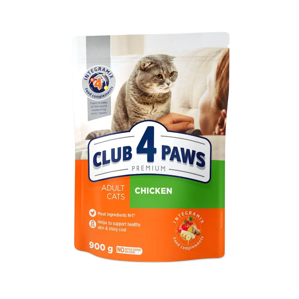 CLUB 4 PAWS Premium, Pui, hrana uscata pisici, 900g