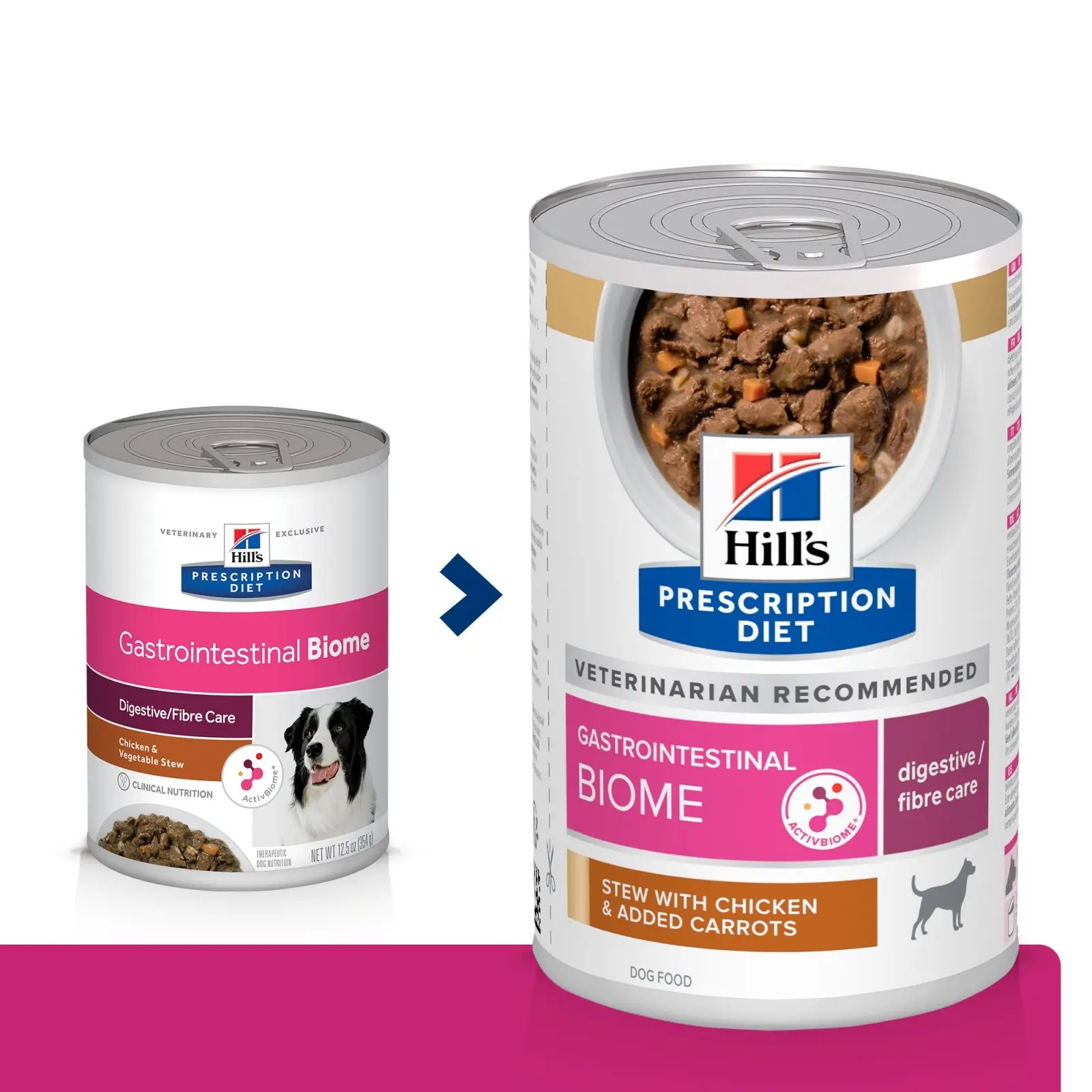 HILL'S Prescription Diet Gastrointestinal Biome, Pui cu Legume, dieta veterinara caini, conserva hrana umeda, sistem digestiv, 354g