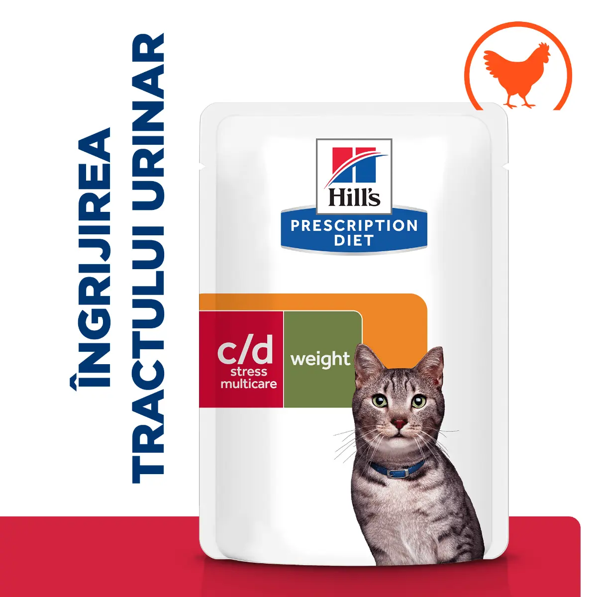HILL'S Prescription Diet c/d Stress + Metabolic, Pui, dieta veterinara pisici, plic hrana umeda, sistem urinar, metabolism, (in sos), bax, 85g x 12buc - Image 12