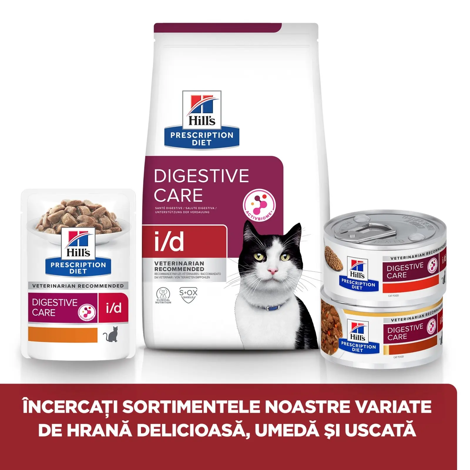 HILL'S Prescription Diet i/d Sensitive Digestive Care, Pui, dieta veterinara pisici, conserva hrana umeda, sistem digestiv, 156g - Image 2