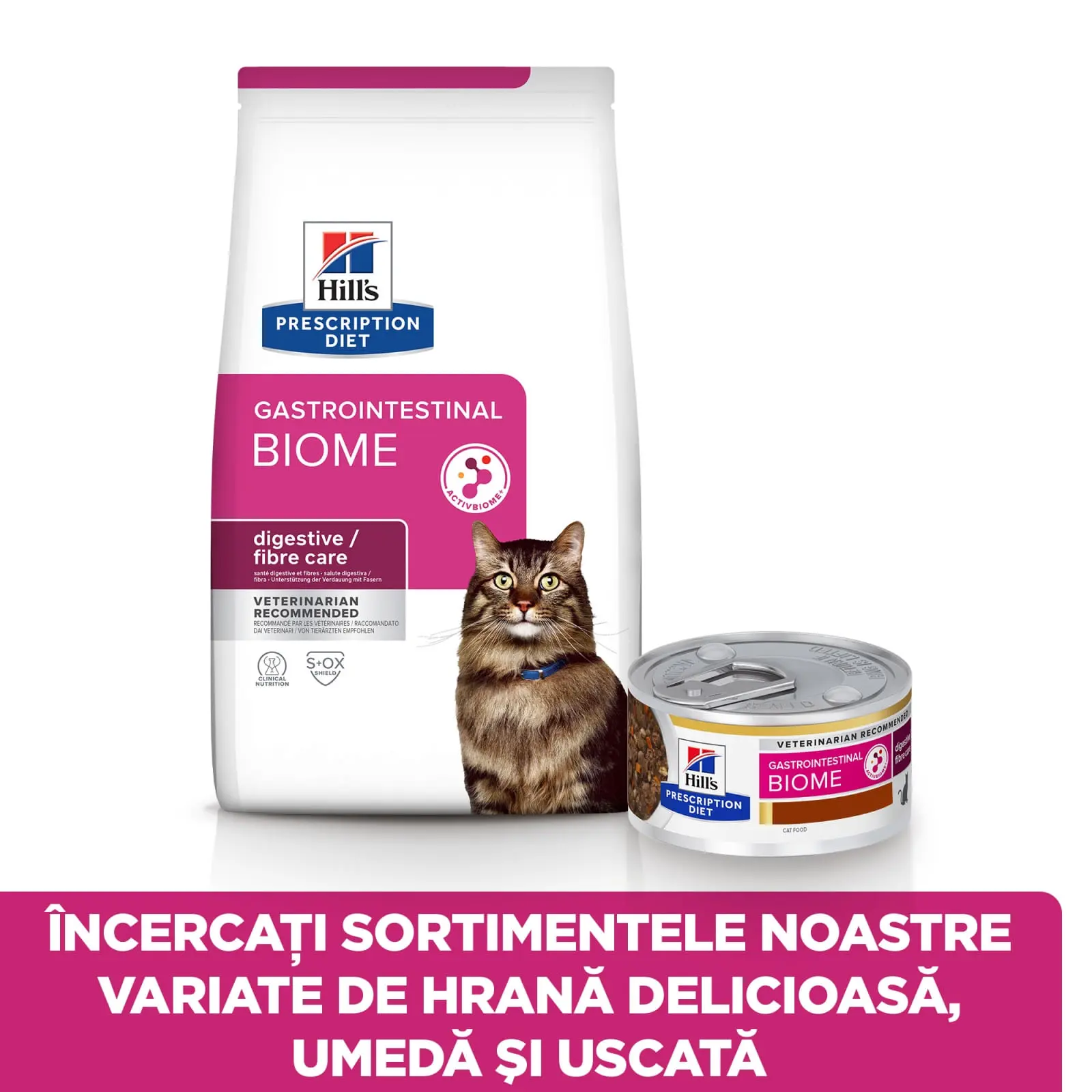 HILL'S Prescription Diet Gastrointestinal Biome, Pui cu Legume, dieta veterinara pisici, conserva hrana umeda, sistem digestiv, 82g - Image 9