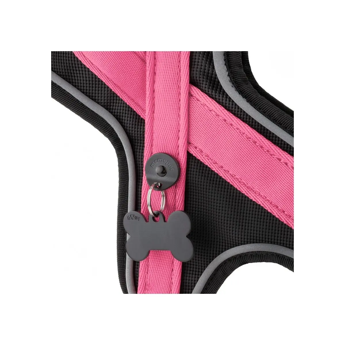 MYFAMILY Memopet, ham caini MYFAMILY Memopet, ham cu NFC caini, textil, M-L, 55-70cm, roz - Image 2