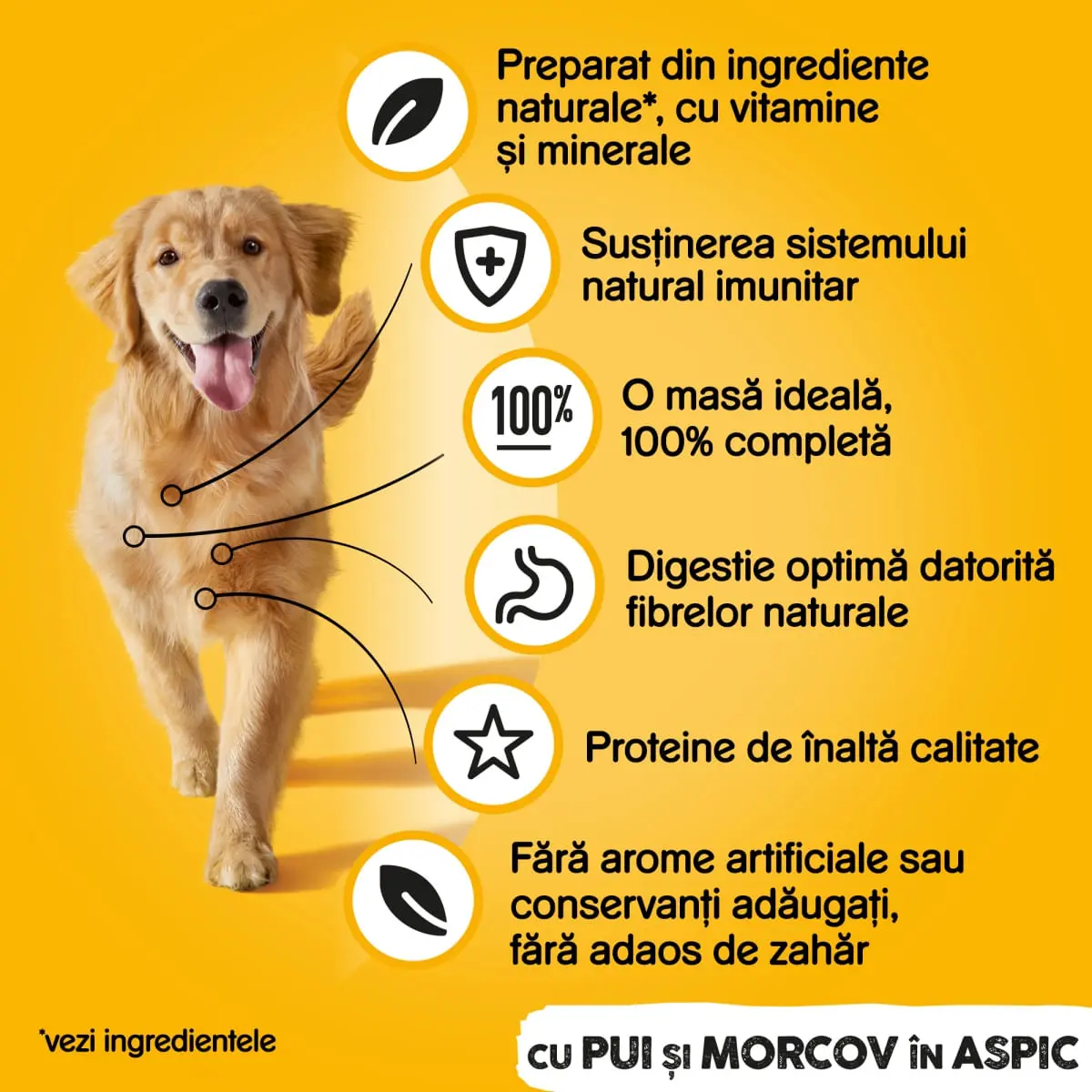 PEDIGREE, XS-XL, Pui si Morcov, conserva hrana umeda caini, (in aspic), 1200g - Image 7