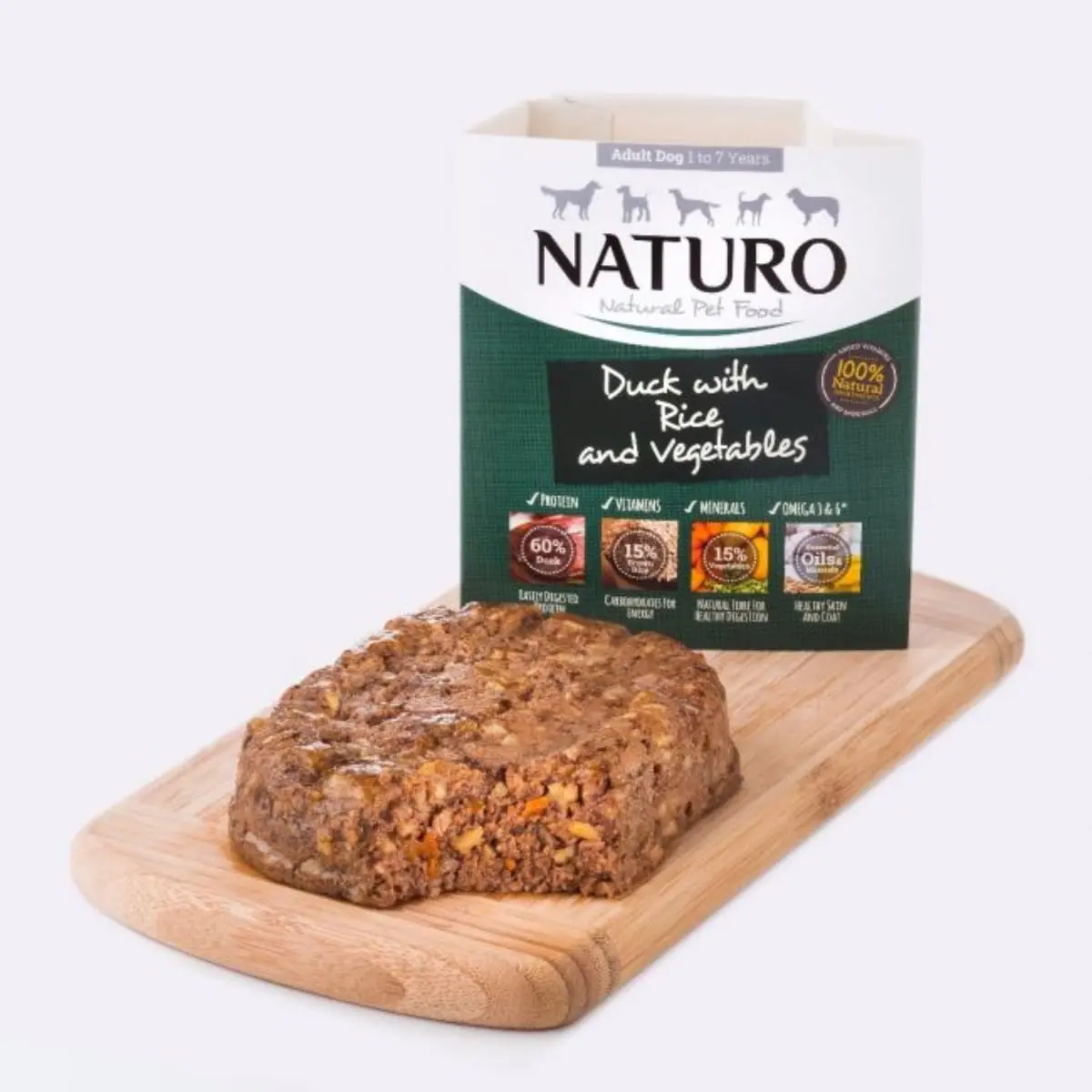 NATURO Low Grain, XS-L, Rata si Legume, tavita hrana umeda continut redus cereale caini, (in aspic), 400g - Image 3
