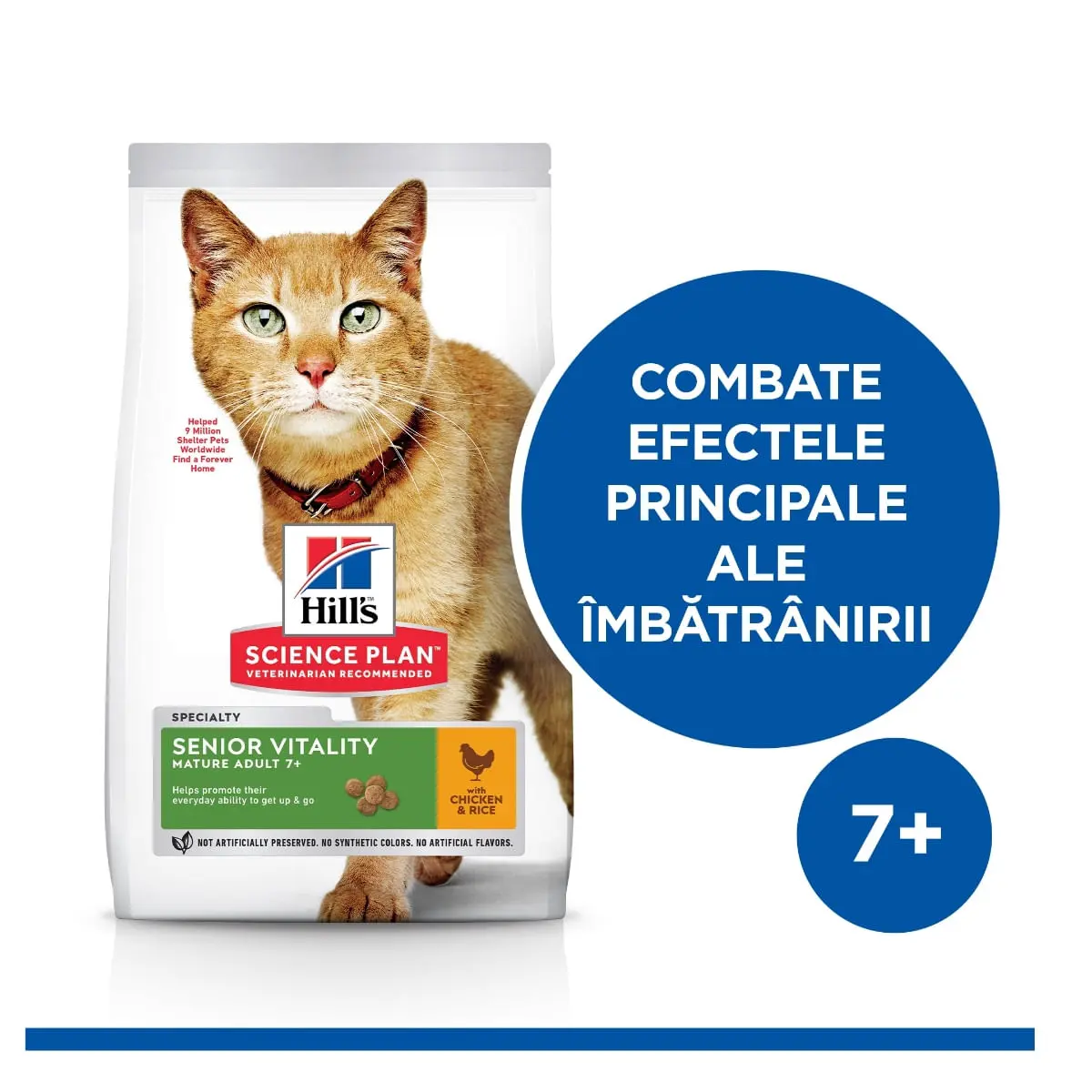 HILL'S SCIENCE PLAN Senior Vitality 7+, Pui, hrana uscata pisici senior, 7kg - Image 3