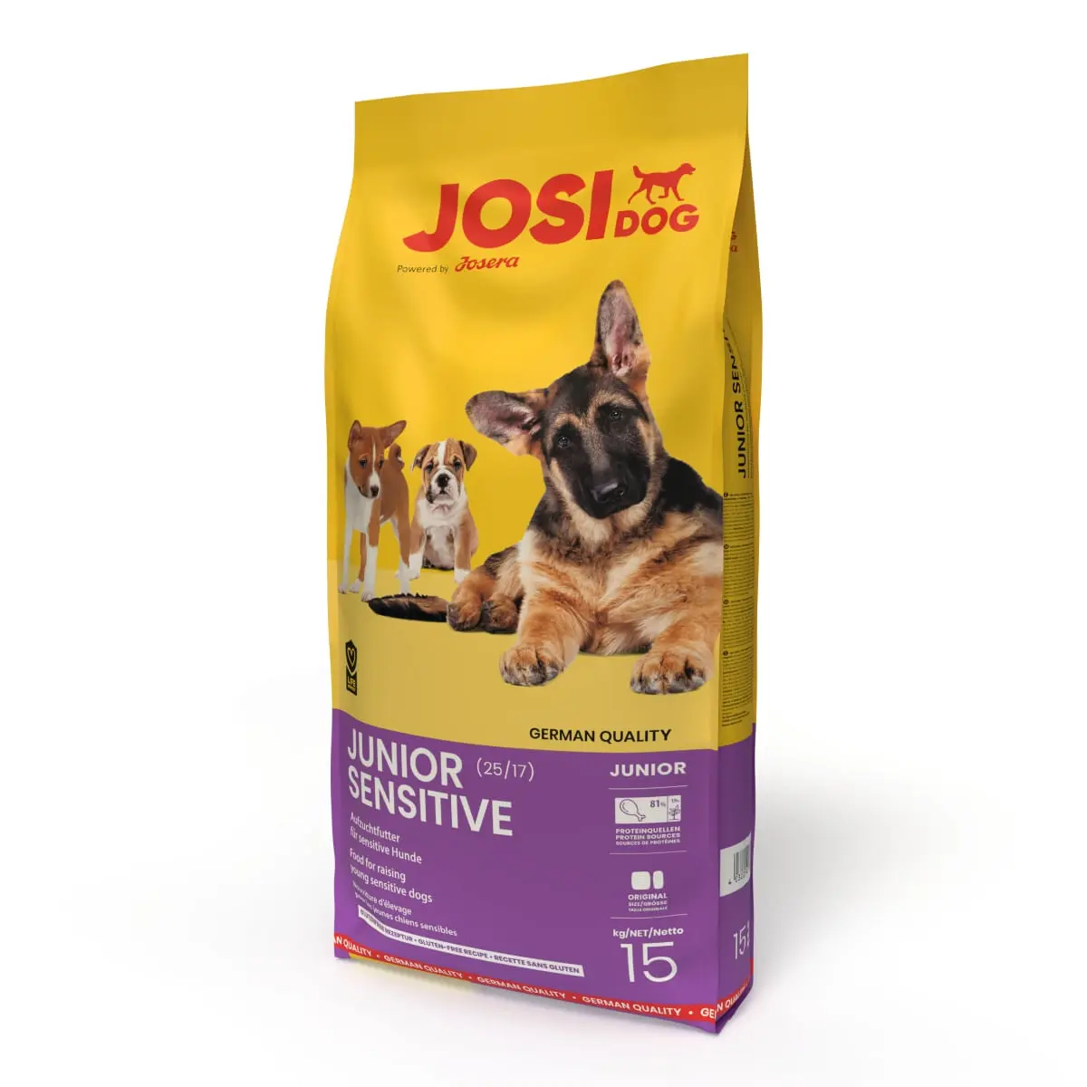 JOSIDOG Junior Sensitive, XS-XL, Pasare, hrana uscata caini junior, sistem digestiv, 15kg - Image 2