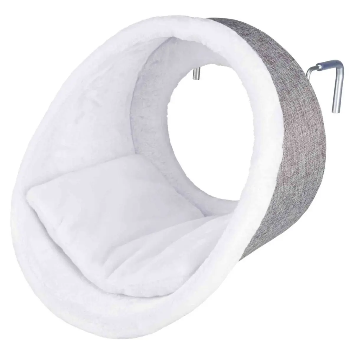 TRIXIE sezlong pentru calorifer asimetric  pisici, poliester, perna reversibila, gri si alb, 38 x 34 cm