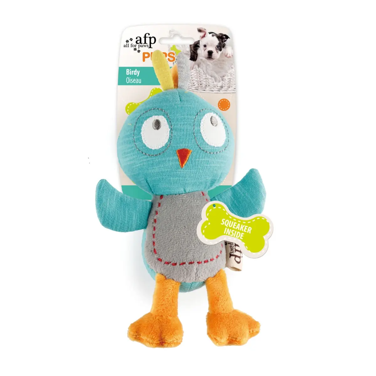 ALL FOR PAWS Birdy, jucarie de plus caini junior, XS-M, plus, cu sunet, multicolor, 19 x 11 x 4.5 cm - Image 2