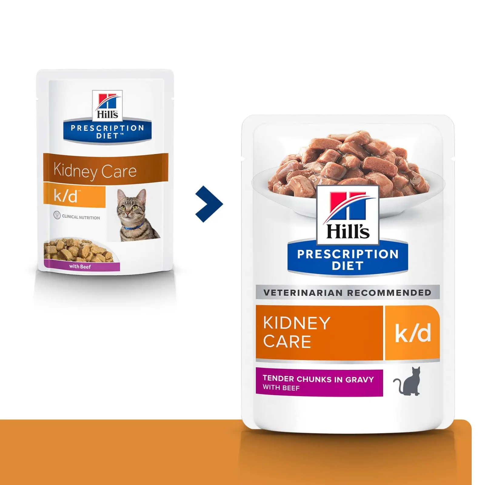 HILL'S Prescription Diet k/d Kidney Care, Vita, dieta veterinara pisici, plic hrana umeda, sistem renal, 85g x 12buc