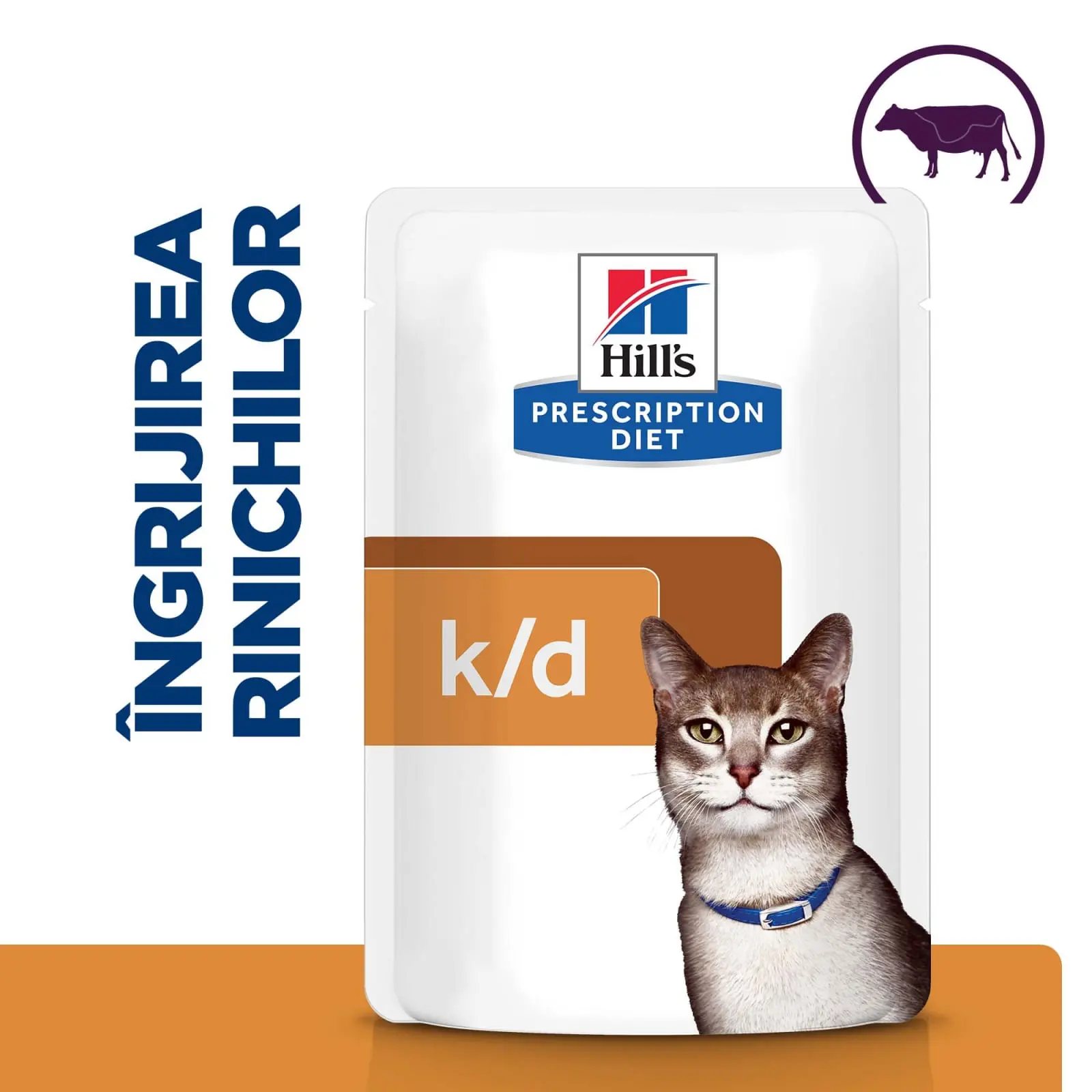 HILL'S Prescription Diet k/d Kidney Care, Vita, dieta veterinara pisici, plic hrana umeda, sistem renal, 85g x 12buc - Image 6