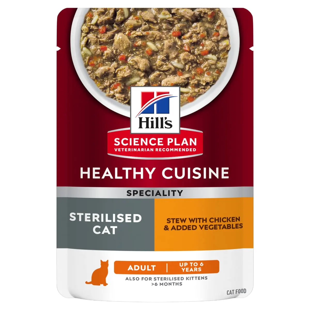 HILL'S Science Plan Healthy Cuisine Sterilised, Pui si Tocana de Legume, plic hrana umeda pisici sterilizate, 80g