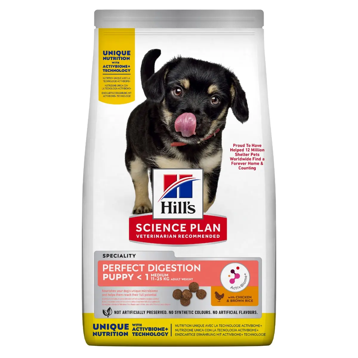 HILL'S Science Plan Perfect Digestion Puppy M, hrana uscata caini junior, sistem digestiv, 2.5kg