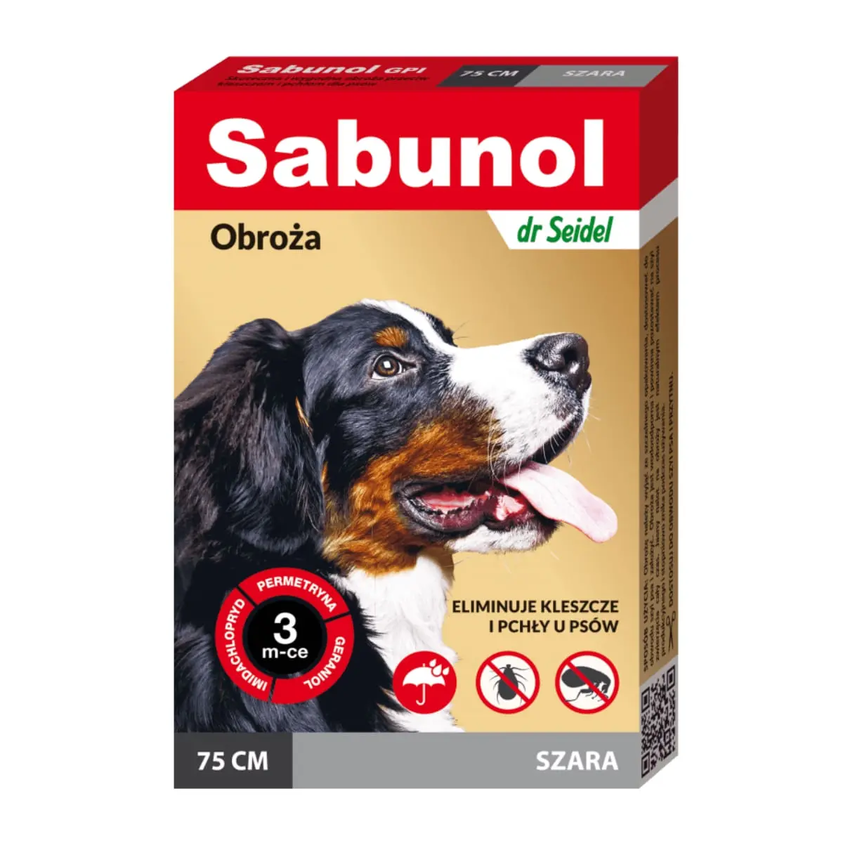 SABUNOL GPI, deparazitare externa caini, zgarda, L-XL(25 - 50kg), 75 cm, gri, 1buc