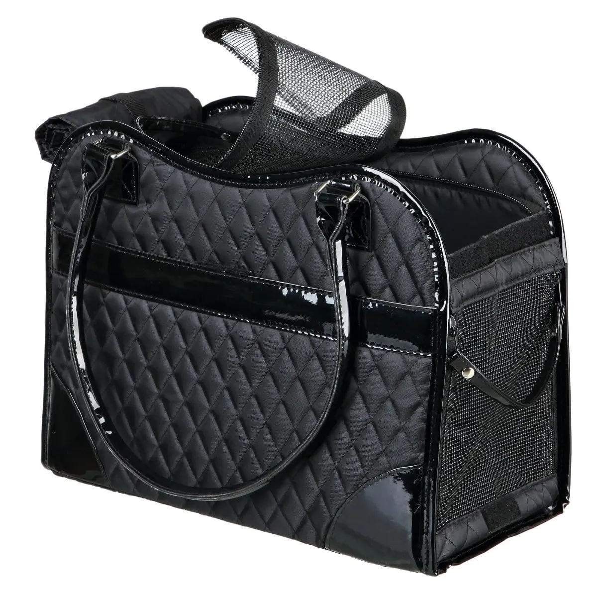 TRIXIE Amina, geanta transport caini si pisici, XS(max. 5kg), piele artificiala, deschidere frontala&superioara, cu buzunare, negru, 18 x 29 x 37 cm - Image 2
