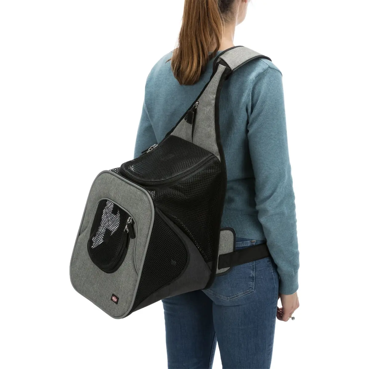 TRIXIE Savina, rucsac transport caini si pisici, XS-S(max. 10kg), poliester, deschidere frontala&superioara, negru si gri, 30 x 26 x 33 cm - Image 5