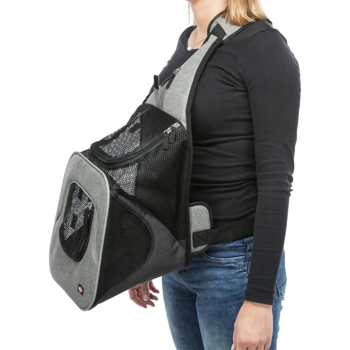 TRIXIE Savina, rucsac transport caini si pisici, XS-S(max. 10kg), poliester, deschidere frontala&superioara, negru si gri, 30 x 26 x 33 cm - Image 6