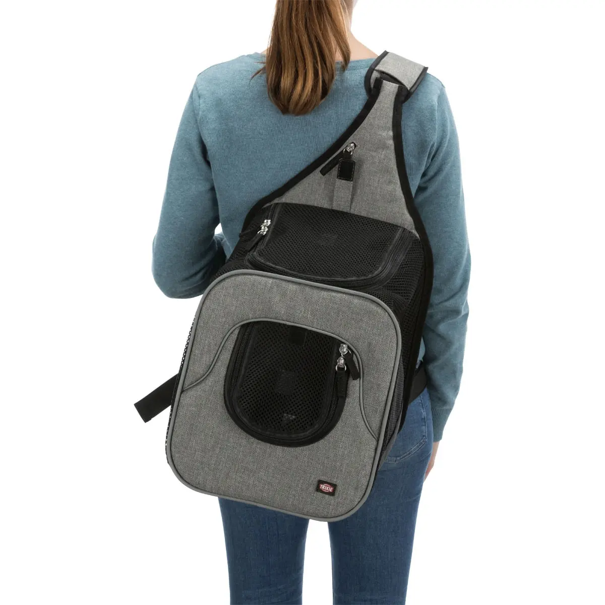 TRIXIE Savina, rucsac transport caini si pisici, XS-S(max. 10kg), poliester, deschidere frontala&superioara, negru si gri, 30 x 26 x 33 cm - Image 11