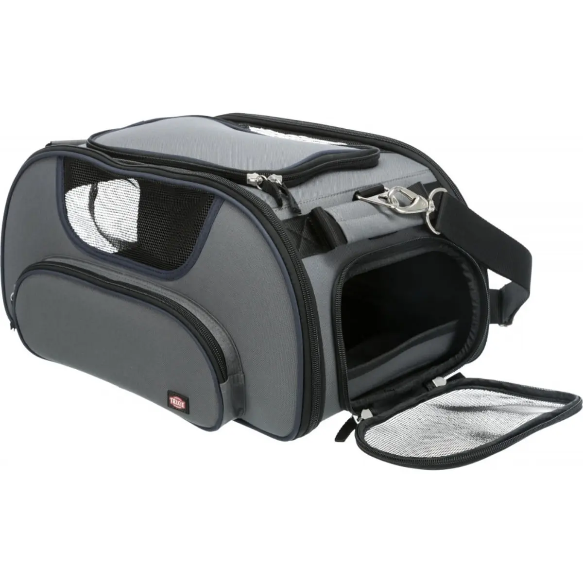 TRIXIE Wings Airline, geanta transport caini si pisici, XS-M(max. 20kg), poliester, autorizata IATA, gri, 28 x 23 x 46 cm - Image 4