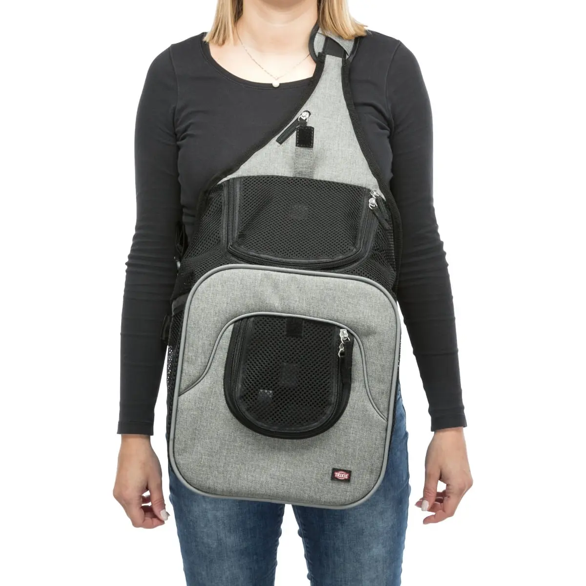 TRIXIE Savina, rucsac transport caini si pisici, XS-S(max. 10kg), poliester, deschidere frontala&superioara, negru si gri, 30 x 26 x 33 cm - Image 15
