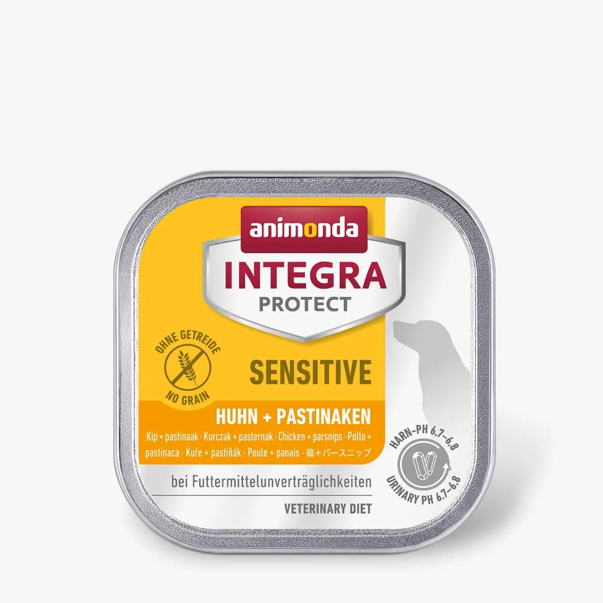 INTEGRA PROTECT Sensitive, XS-S, Pui si Pastarnac, dieta veterinara, tavita hrana umeda fara cereale caini, alergii, sistem digestiv, (in aspic), 150g
