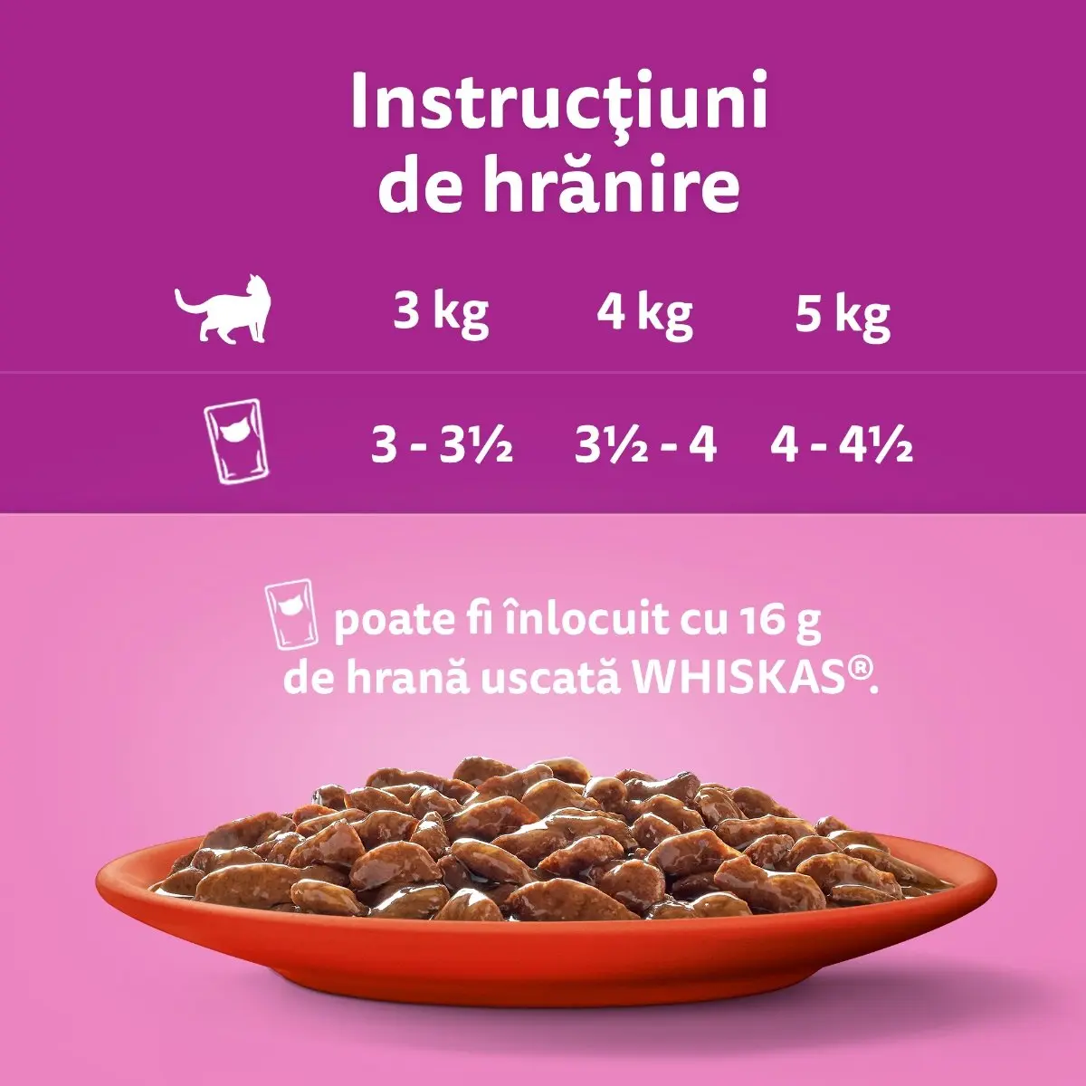 WHISKAS Selectii Clasice, Vita si Pui, plic hrana umeda pisici, (in aspic), multipack, 85g x 4 WHISKAS Selectii Clasice, Vita si Pui, plic hrana umeda pisici, (in sos), multipack, 85g x 4 - Image 3