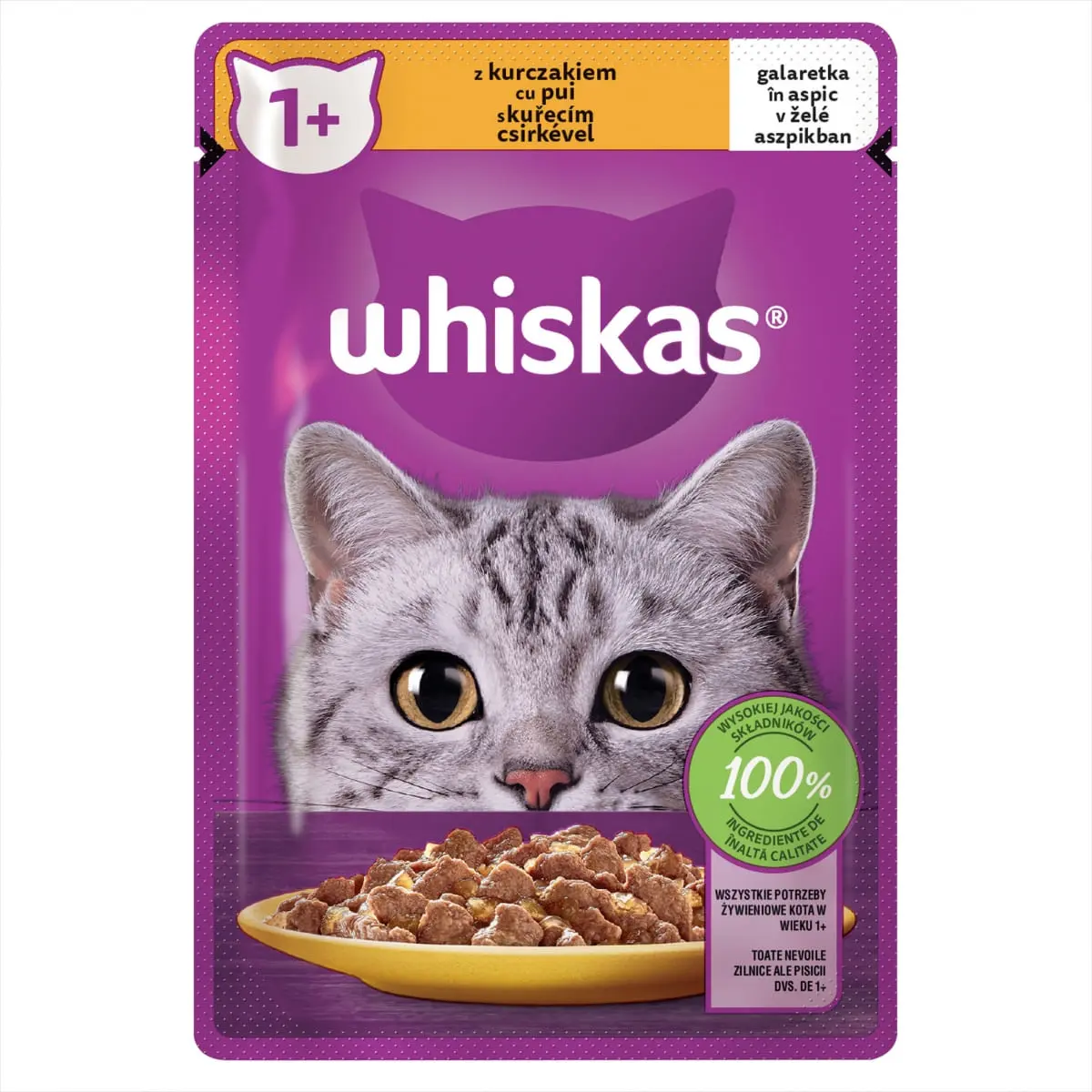 WHISKAS, Pui, plic hrana umeda pisici, (in aspic), 85g - Image 2