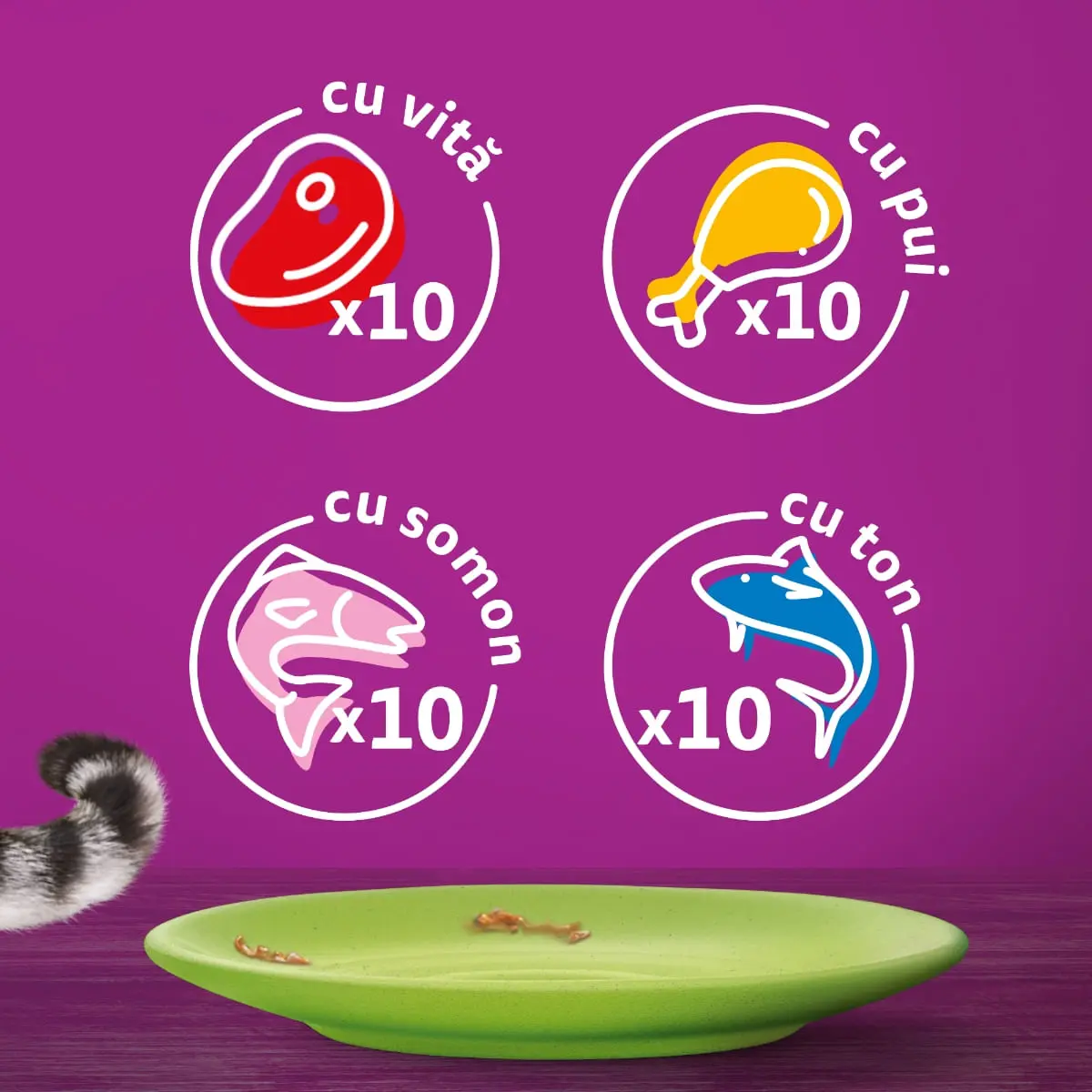 WHISKAS Selectii Mixte, Vita, Pui, Somon si Ton, hrana umeda pisici, (in aspic), multipack WHISKAS Selectii Mixte, Vita, Pui, Somon si Ton, plic hrana umeda pisici, (in aspic), multipack, 85g x 40 - Image 5