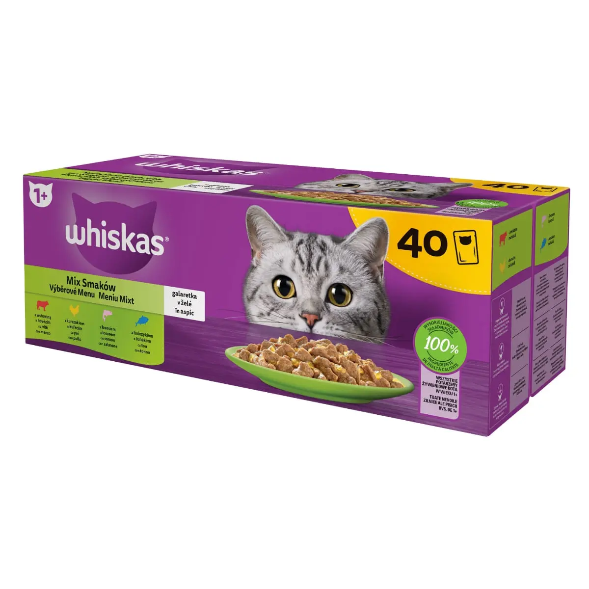 WHISKAS Selectii Mixte, Vita, Pui, Somon si Ton, hrana umeda pisici, (in aspic), multipack WHISKAS Selectii Mixte, Vita, Pui, Somon si Ton, plic hrana umeda pisici, (in aspic), multipack, 85g x 40 - Image 7
