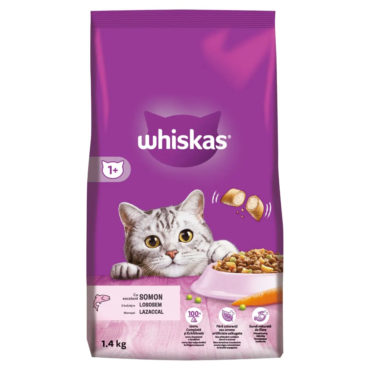 WHISKAS Adult, Somon, hrana uscata pisici, 1.4kg - Image 7