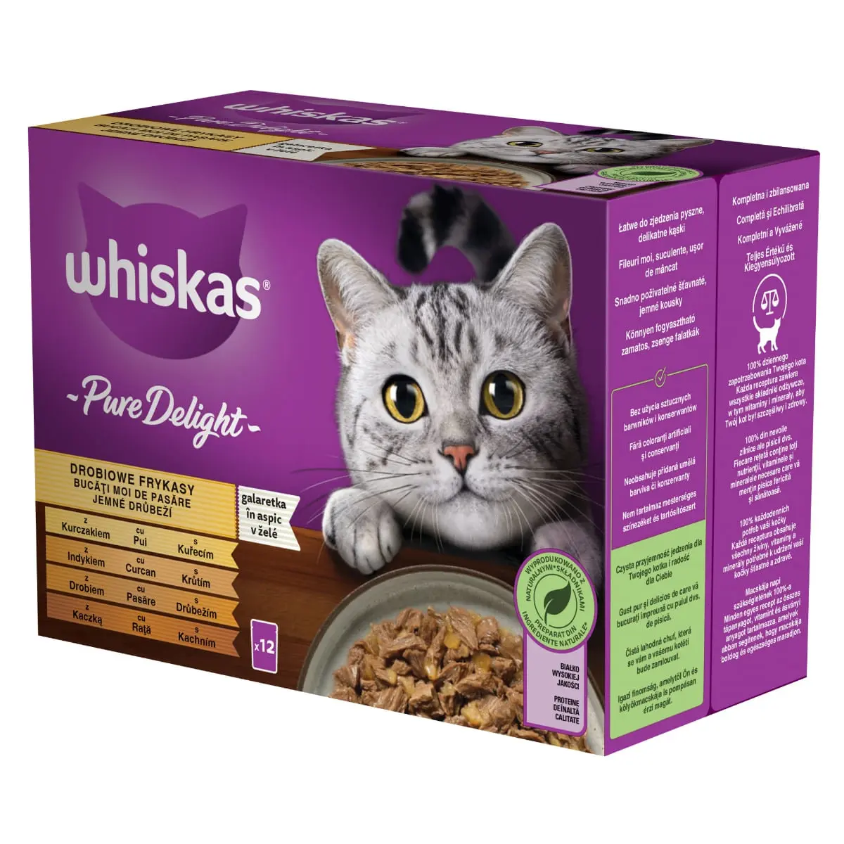 WHISKAS Pure Delight, Pasare, plic hrana umeda pisici, (in aspic), multipack, 85g x 12 - Image 9