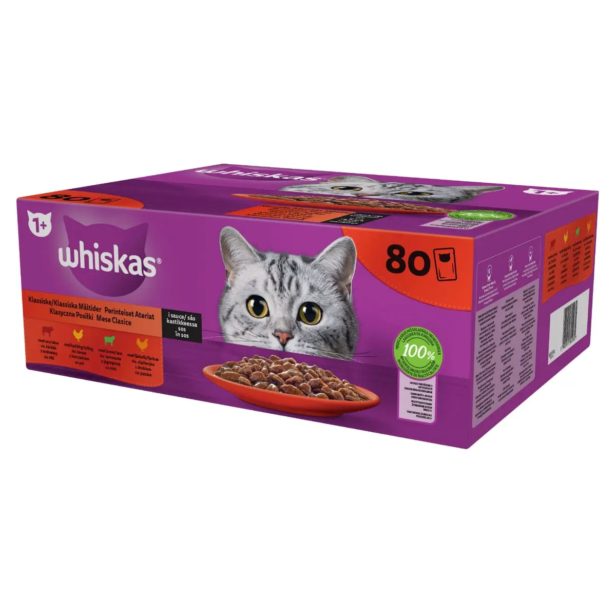 WHISKAS Selectii Clasice, Miel, Vita, Pui si Pasare, hrana umeda pisici, (in sos), multipack WHISKAS Selectii Clasice, Miel, Vita, Pui si Pasare, plic hrana umeda pisici, (in sos), multipack, 85g x 80 - Image 4