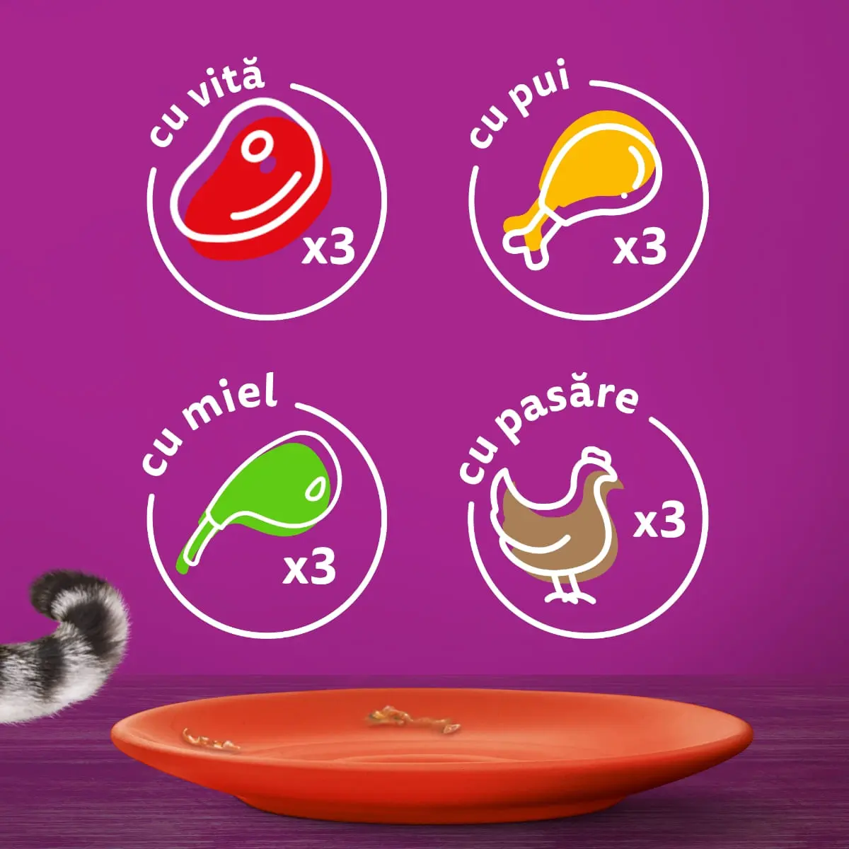 WHISKAS Selectii Clasice, Miel, Vita, Pui si Pasare, hrana umeda pisici, (in sos), multipack WHISKAS Selectii Clasice, Miel, Vita, Pui si Pasare, plic hrana umeda pisici, (in sos), multipack, 85g x 12 - Image 8