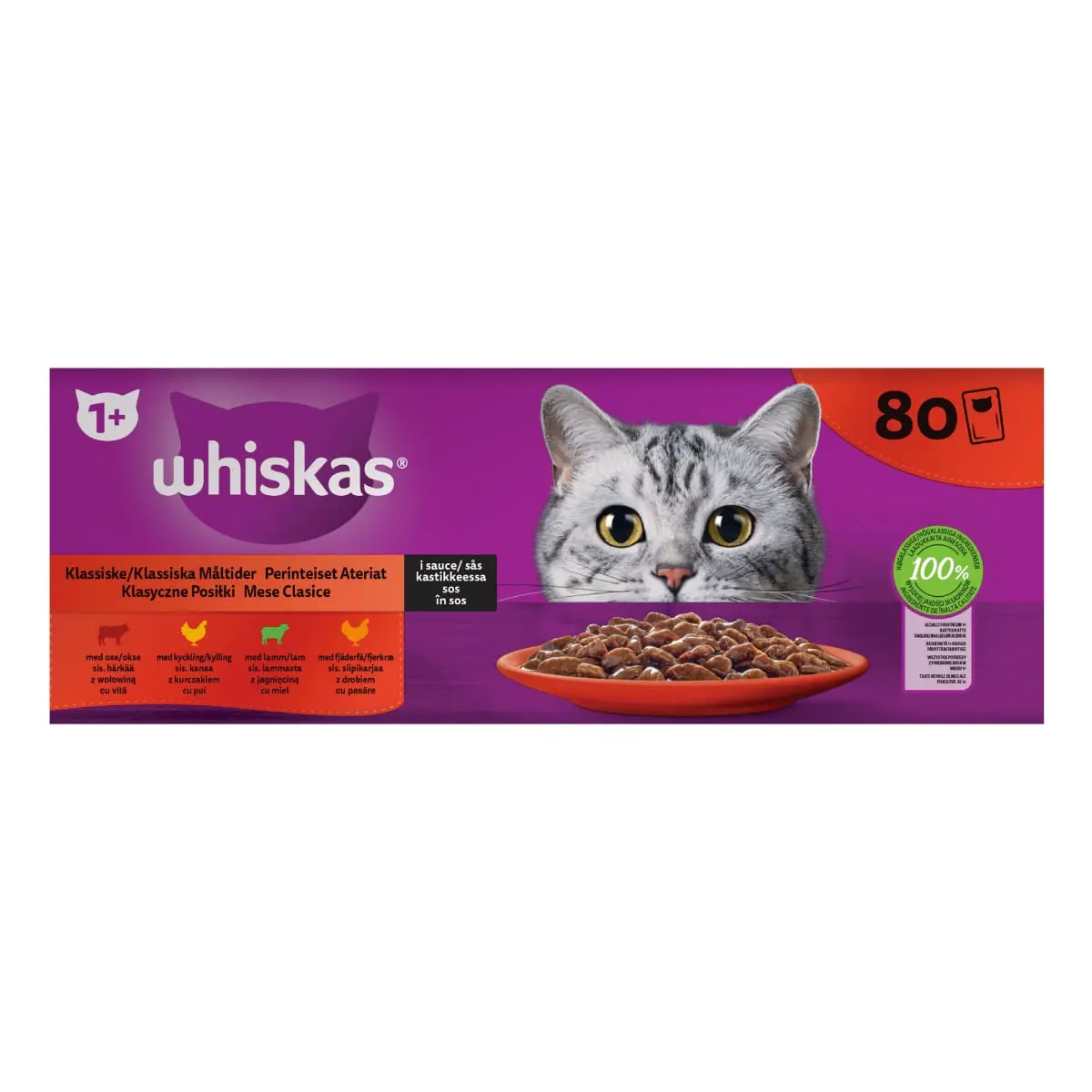 WHISKAS Selectii Clasice, Miel, Vita, Pui si Pasare, hrana umeda pisici, (in sos), multipack WHISKAS Selectii Clasice, Miel, Vita, Pui si Pasare, plic hrana umeda pisici, (in sos), multipack, 85g x 80 - Image 9