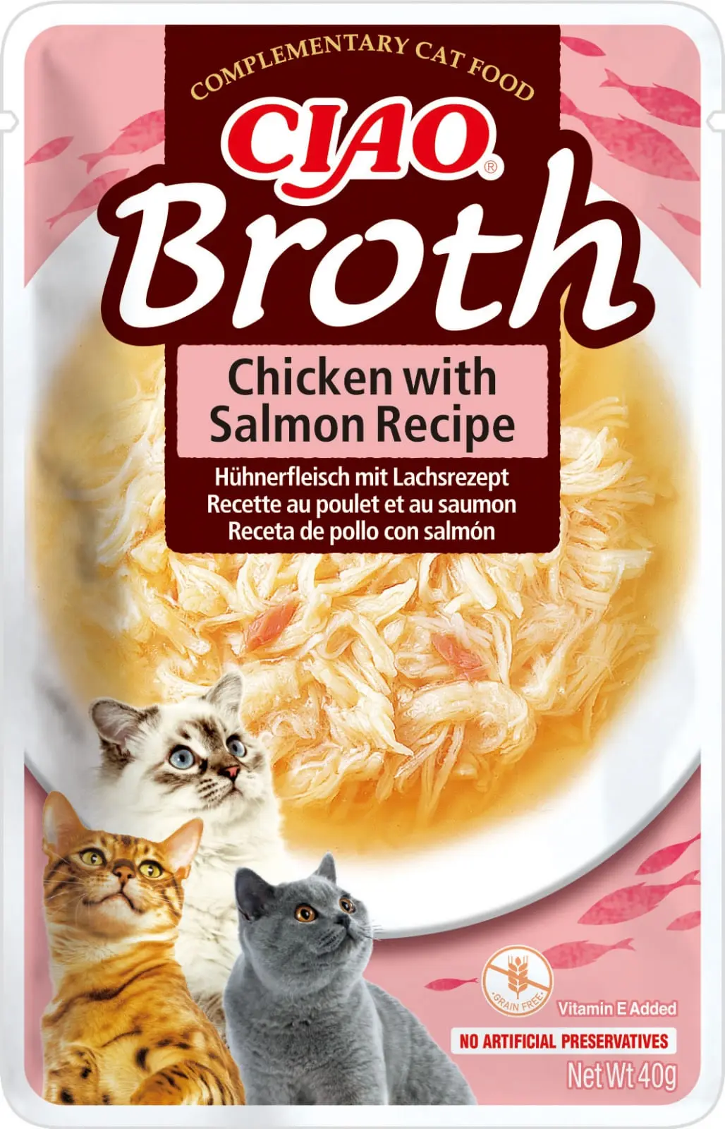 INABA Ciao Broth , Somon, plic hrana umeda fara cereale pisici, (in supa), 40g - Image 3