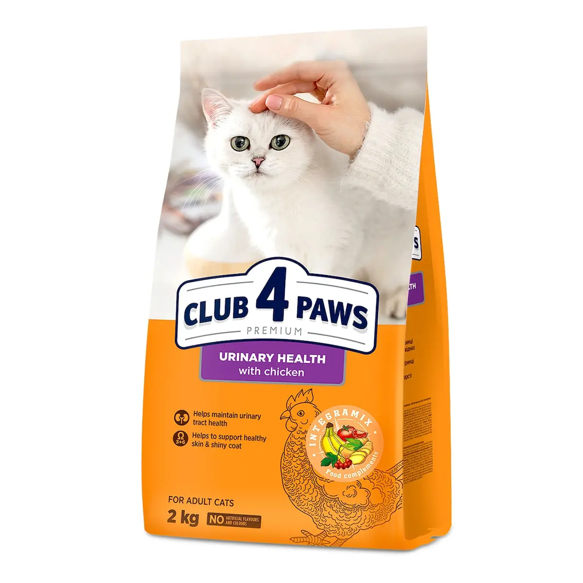 CLUB 4 PAWS Premium Urinary Health, Pui, hrana uscata pisici, sistem urinar, 2kg