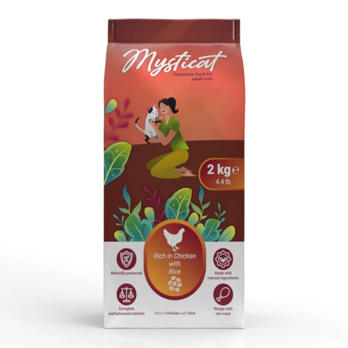 MYSTICAT, Pui si Orez, hrana uscata pisici, 2kg